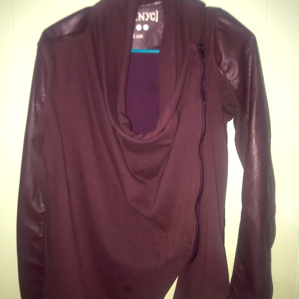 Wrap around real leather jacket